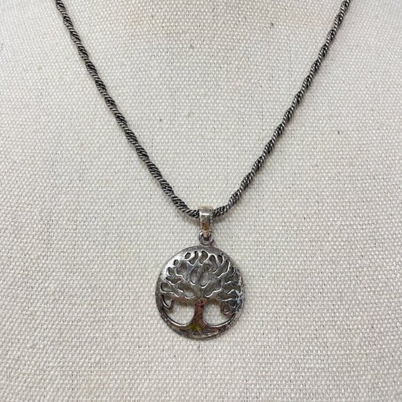 Tree of Life Sterling Silver Necklace Pendant Marked‎ 925 Nature Cottage Fairy - Picture 3 of 14